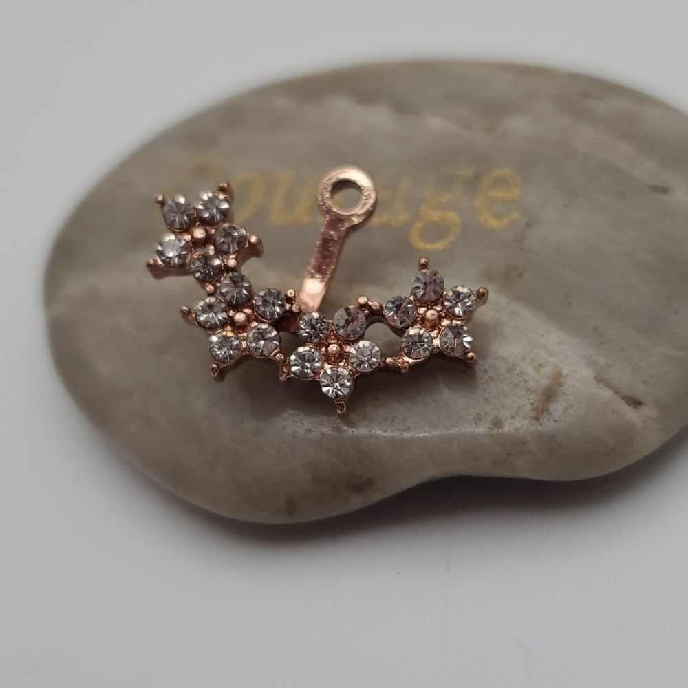 Clawfoot crystal necklace‎ pendant rose gold tone